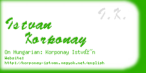 istvan korponay business card